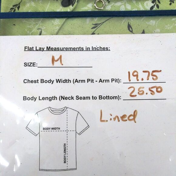 c.b. collections Shirt Womens Size M Green Floral Short Sleeve Lined Button Up - Picture 5 of 7